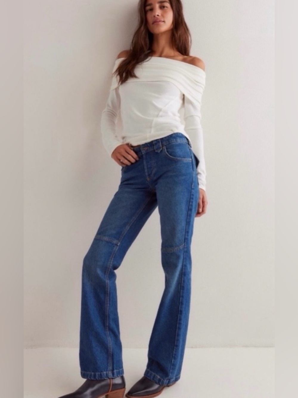 NWT Free People We The Free Flora Low-Rise Bootcut Jeans ~ Bourbon blue ~ 31